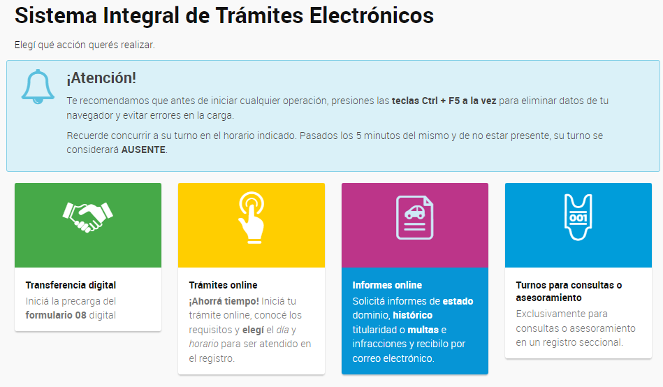 sistema integral de trámites electrónicos